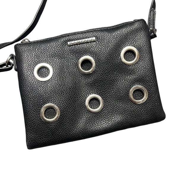 Rampage Y2K Silver Studded Eyelets Crossbody Bag Purse Grunge - Picture 1 of 8